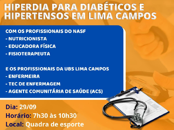 Hiperdia para Diabéticos e Hipertensos em Lima Campos.